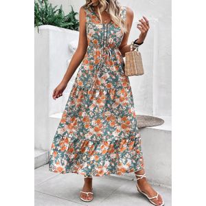 Bloemenlagend Maxi-jurk