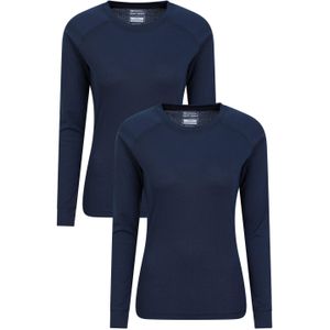 Mountain Warehouse Dames/Dames Talus Thermische Base Layer Top (Set van 2) (Marine)