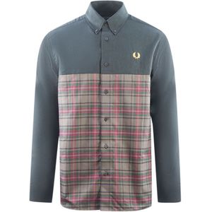 Fred Perry Tartan Panel Black Casual Shirt - Maat M