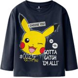 NAME IT Shirt 'NMMNor Pokemon'  navy / donkergeel / rood / offwhite