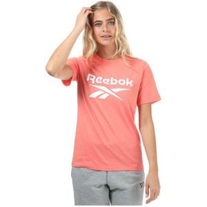 Koraalrood Reebok Identity Logo-T-shirt voor dames