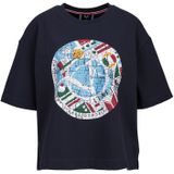 19V69 ITALIA - PETONIA TENNIS - Oversized Shirt - Navy Lichtblauw Rood Wit