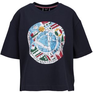 19V69 ITALIA - PETONIA TENNIS - Oversized Shirt - Navy Lichtblauw Rood Wit