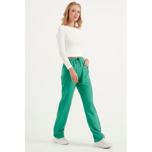 Groene broek met elastische taille en losse pasvorm