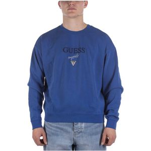 Guess Go Baker Logo Blauw Crewneck Sweatshirt - Maat XL