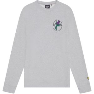 Lyle & Scott Heren Sweatshirt met Distelrugprint (Grijs)