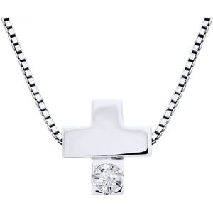 Diamond Necklace CROSS Natural 0.050 Cts 925