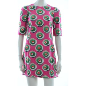 Dolce & Gabbana Roze Zijden Cup Cake Shift Jurk met Stretch