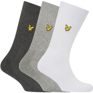 Lyle & Scott Effen Herensokken (Pak van 3) (Grijs/Wit/Zwart)