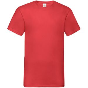 Fruit Of The Loom Heren Valuegewicht V-hals, T-shirt met korte mouwen. (Rood)