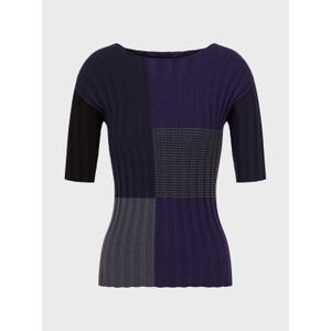 Emporio Armani - Sweater - Paars - Korte Mouwen - Bootneck