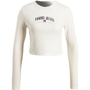 Tommy Jeans crop top met logo ancient white
