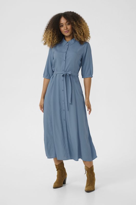 Jurk - CRTiah Feminine - Blauw - Overhemdjurk