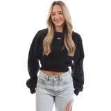Off-White - Ronde Crop Crewneck Sweater - Zwart - Dames - Katoen