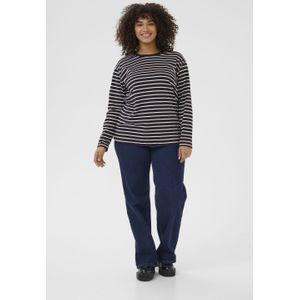 T-shirt - Dawn Purple/Turtledove Stripe - Lange Mouwen - Loose Fit - 100% Katoen (Organisch)