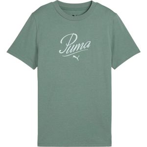 Puma Essentieel Script T-shirt voor kinderen/Kinderen (Groen)