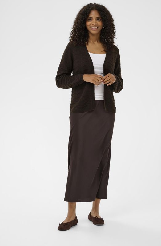 Kaffe - KAemria Cardigan - Vest - Bruin - Lange Gebreide