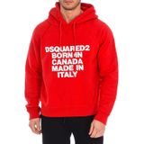 Dsquared2 - Hoodie - Rood - Katoen - Verstelbare Capuchon - Ronde Hals