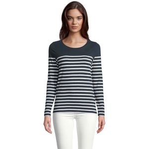 SOLS Dames/Dames Matelot Gestreept T-shirt Met Lange Mouwen (Franse marine)