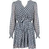 Pepe Jeans - Jurk - Wit - Aansluitende Top - Losse Onderkant - Mini Lengte - Lange Mouwen