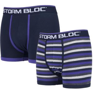 2-pack katoenen ondergoed met comfortabele elastische taille voor heren - 04 Navy / Purple