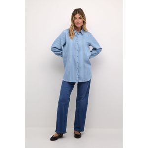 Overhemd met lang mouwen Loose fit Silver Lake Blue Stripe white