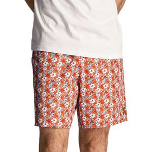 Lyle & Scott Heren Resort Bloemen Zwemshort (Oranje)