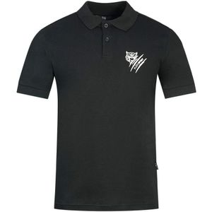 Plein Sport Tiger Slash-logo zwart poloshirt