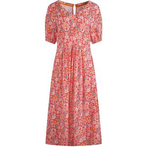 Weird Fish Dames Dilsha Geprinte Midi Jurk (Tango Rood)
