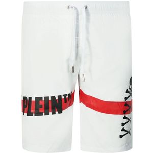 Philipp Plein TM Skull And Bones White Swim Shorts - Maat S