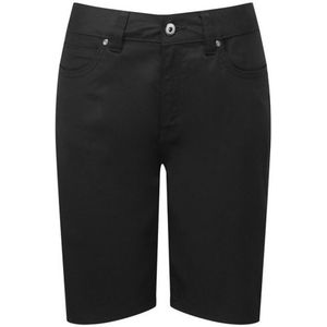 Premier Dames/Dames Chino Shorts (Zwart) - Maat 46