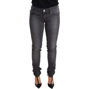 Gewassen Katoenen Slim Fit Denim Broek Met Lage Taille