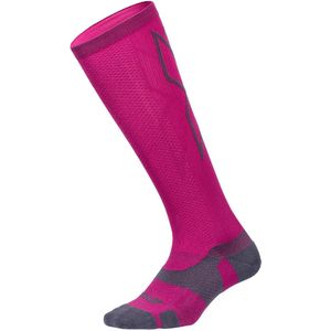 2XU - Vectr Light Cushion Full Length Sock - Hot Pink/Grey - Herensokken