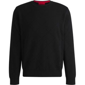 HUGO - Symond - Gebreide Trui - Zwart - Relaxed Fit