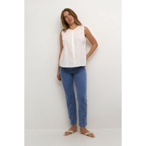 Blouse met korte mouwen Regular fit Chalk white