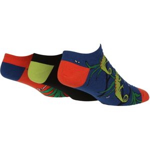 Wild Feet - Set van 3 sneakersokken voor heren | Nieuwigheid - Kameleon