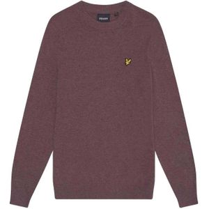 Lyle & Scott Heren Lamswollen Ronde Hals Trui (Paars)