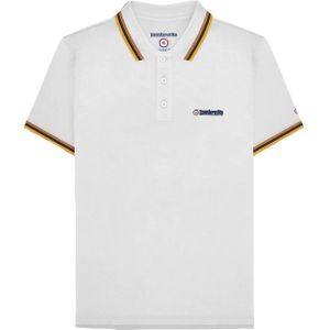 Lambretta Heren SS25 Drievoudig Getipt Polo Shirt (Wit/Goud)