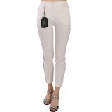Dolce & Gabbana Witte zijstreepjes gekorte skinny broek voor dames