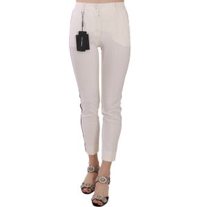 Dolce & Gabbana Witte zijstreepjes gekorte skinny broek voor dames