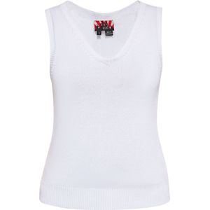 Mymo - Slipover - Wit - Gebreid Vest - V-hals