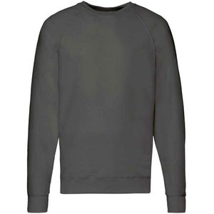 Fruit of the Loom Unisex Lichtgewicht Raglan Sweatshirt voor volwassenen (Licht Grafiet)