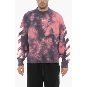 Tie-Dye Effect DIAG ARROW Sweatshirt met ronde hals in Rosa, Viola