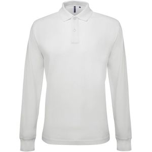 Asquith & Fox Heren Klassieke Pasvorm Poloshirt met lange mouwen (Wit)