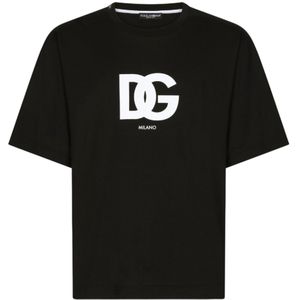 Dolce & Gabbana DG Milano T-shirt Met Logoprint In Zwart - Maat L