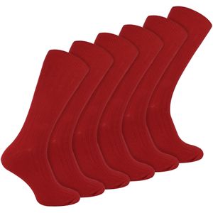 Heren Effen Kleurige Katoenrijke Geribbelde Dressokken