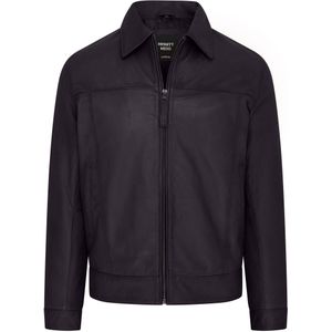 Heren Zwart Retro Klassiek Leren Harrington Bikerjack - Drammen