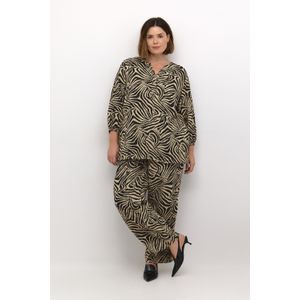 Blouse met lange mouwen Regular fit Chinchilla/Black Animal Print