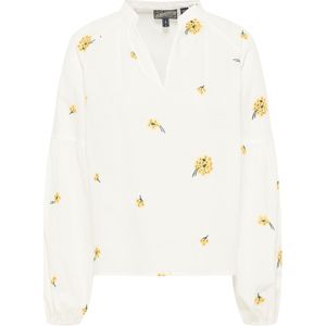 DreiMaster - Tuniek - Gebroken Wit - Bloemenborduursel