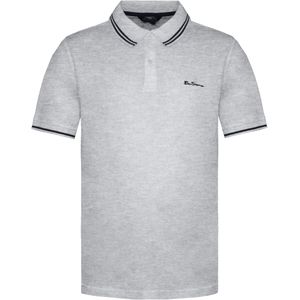 Ben Sherman Breed Tweeling Gestipt Heren Grijs Poloshirt